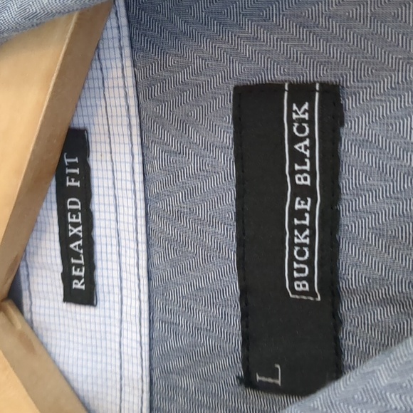 Buckle Black Button Up Shirt Men's Large Casual Corpcore Preppy Relaxed Fit - Picture 4 of 9